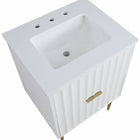 Meridian Furniture Modernist 24" Engineered Stone Top And Solid Wood Base Bathroom Vanity