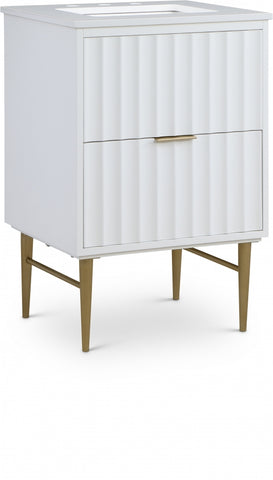 Meridian Furniture Modernist 24" Engineered Stone Top And Solid Wood Base Bathroom Vanity