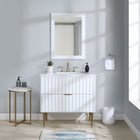 Meridian Furniture Modernist 36" Engineered Stone Top And Solid Wood Base Bathroom Vanity - Gold