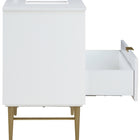 Meridian Furniture Modernist 36" Engineered Stone Top And Solid Wood Base Bathroom Vanity - Gold