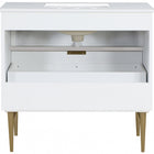Meridian Furniture Modernist 36" Engineered Stone Top And Solid Wood Base Bathroom Vanity - Gold