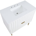 Meridian Furniture Modernist 36" Engineered Stone Top And Solid Wood Base Bathroom Vanity - Gold