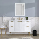 Meridian Furniture Modernist 48" Engineered Stone Top And Solid Wood Base Bathroom Vanity - Gold
