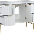 Meridian Furniture Modernist 48" Engineered Stone Top And Solid Wood Base Bathroom Vanity - Gold