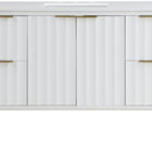 Meridian Furniture Modernist 48" Engineered Stone Top And Solid Wood Base Bathroom Vanity - Gold