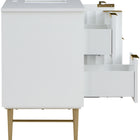 Meridian Furniture Modernist 48" Engineered Stone Top And Solid Wood Base Bathroom Vanity - Gold