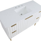 Meridian Furniture Modernist 48" Engineered Stone Top And Solid Wood Base Bathroom Vanity - Gold
