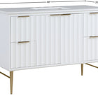 Meridian Furniture Modernist 48" Engineered Stone Top And Solid Wood Base Bathroom Vanity - Gold