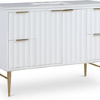 Meridian Furniture Modernist 48" Engineered Stone Top And Solid Wood Base Bathroom Vanity - Gold