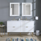 Meridian Furniture Modernist 60" Engineered Stone Top And Solid Wood Base Bathroom Vanity - Gold