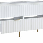 Meridian Furniture Modernist 60" Engineered Stone Top And Solid Wood Base Bathroom Vanity - Gold