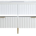 Meridian Furniture Modernist 60" Engineered Stone Top And Solid Wood Base Bathroom Vanity - Gold