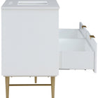 Meridian Furniture Modernist 60" Engineered Stone Top And Solid Wood Base Bathroom Vanity - Gold