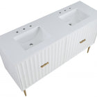 Meridian Furniture Modernist 60" Engineered Stone Top And Solid Wood Base Bathroom Vanity - Gold