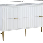Meridian Furniture Modernist 60" Engineered Stone Top And Solid Wood Base Bathroom Vanity - Gold