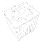 Meridian Furniture Modernist 24" Engineered Stone Top And Solid Wood Base Bathroom Vanity - Chrome