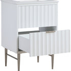 Meridian Furniture Modernist 24" Engineered Stone Top And Solid Wood Base Bathroom Vanity - Chrome