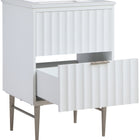 Meridian Furniture Modernist 24" Engineered Stone Top And Solid Wood Base Bathroom Vanity - Chrome