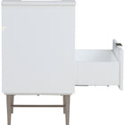 Meridian Furniture Modernist 24" Engineered Stone Top And Solid Wood Base Bathroom Vanity - Chrome