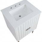 Meridian Furniture Modernist 24" Engineered Stone Top And Solid Wood Base Bathroom Vanity - Chrome