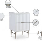 Meridian Furniture Modernist 24" Engineered Stone Top And Solid Wood Base Bathroom Vanity - Chrome