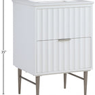 Meridian Furniture Modernist 24" Engineered Stone Top And Solid Wood Base Bathroom Vanity - Chrome