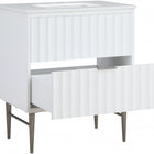 Meridian Furniture Modernist 30" Engineered Stone Top And Solid Wood Base Bathroom Vanity - Chrome