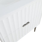 Meridian Furniture Modernist 30" Engineered Stone Top And Solid Wood Base Bathroom Vanity - Chrome