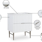Meridian Furniture Modernist 30" Engineered Stone Top And Solid Wood Base Bathroom Vanity - Chrome