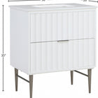 Meridian Furniture Modernist 30" Engineered Stone Top And Solid Wood Base Bathroom Vanity - Chrome