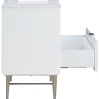 Meridian Furniture Modernist 36" Engineered Stone Top And Solid Wood Base Bathroom Vanity - Chrome