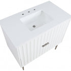 Meridian Furniture Modernist 36" Engineered Stone Top And Solid Wood Base Bathroom Vanity - Chrome