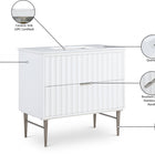 Meridian Furniture Modernist 36" Engineered Stone Top And Solid Wood Base Bathroom Vanity - Chrome