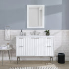 Meridian Furniture Modernist 48" Engineered Stone Top And Solid Wood Base Bathroom Vanity - Chrome