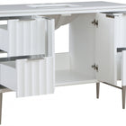 Meridian Furniture Modernist 48" Engineered Stone Top And Solid Wood Base Bathroom Vanity - Chrome