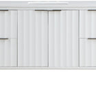 Meridian Furniture Modernist 48" Engineered Stone Top And Solid Wood Base Bathroom Vanity - Chrome
