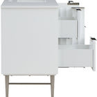 Meridian Furniture Modernist 48" Engineered Stone Top And Solid Wood Base Bathroom Vanity - Chrome