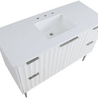Meridian Furniture Modernist 48" Engineered Stone Top And Solid Wood Base Bathroom Vanity - Chrome
