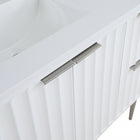 Meridian Furniture Modernist 48" Engineered Stone Top And Solid Wood Base Bathroom Vanity - Chrome