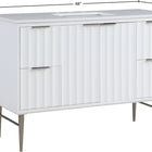 Meridian Furniture Modernist 48" Engineered Stone Top And Solid Wood Base Bathroom Vanity - Chrome