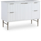 Meridian Furniture Modernist 48" Engineered Stone Top And Solid Wood Base Bathroom Vanity - Chrome
