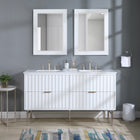 Meridian Furniture Modernist 60" Engineered Stone Top And Solid Wood Base Bathroom Vanity - Chrome