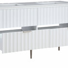 Meridian Furniture Modernist 60" Engineered Stone Top And Solid Wood Base Bathroom Vanity - Chrome