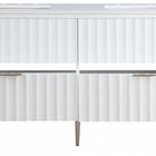 Meridian Furniture Modernist 60" Engineered Stone Top And Solid Wood Base Bathroom Vanity - Chrome