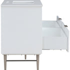 Meridian Furniture Modernist 60" Engineered Stone Top And Solid Wood Base Bathroom Vanity - Chrome