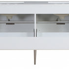 Meridian Furniture Modernist 60" Engineered Stone Top And Solid Wood Base Bathroom Vanity - Chrome