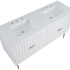 Meridian Furniture Modernist 60" Engineered Stone Top And Solid Wood Base Bathroom Vanity - Chrome