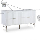 Meridian Furniture Modernist 60" Engineered Stone Top And Solid Wood Base Bathroom Vanity - Chrome