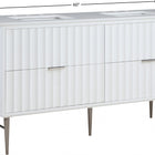 Meridian Furniture Modernist 60" Engineered Stone Top And Solid Wood Base Bathroom Vanity - Chrome