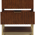 Meridian Furniture Monad 24" Genuine Marble Top, Steel And Glass Base Vanity